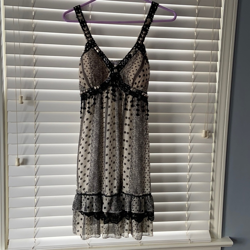 Black and white polka dot dress